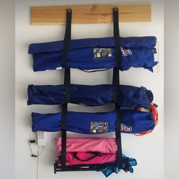 Black Camping Chair Storage Straps for garage - Picture 1 of 2